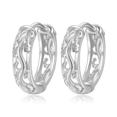 1 paar Punk Hollow Dragon nikerdatud kõrvaklambriga kõrvarõngad meestele/naistele musta värvi Hip Hop Street Populaarsed mood lahedad kõrvaehted