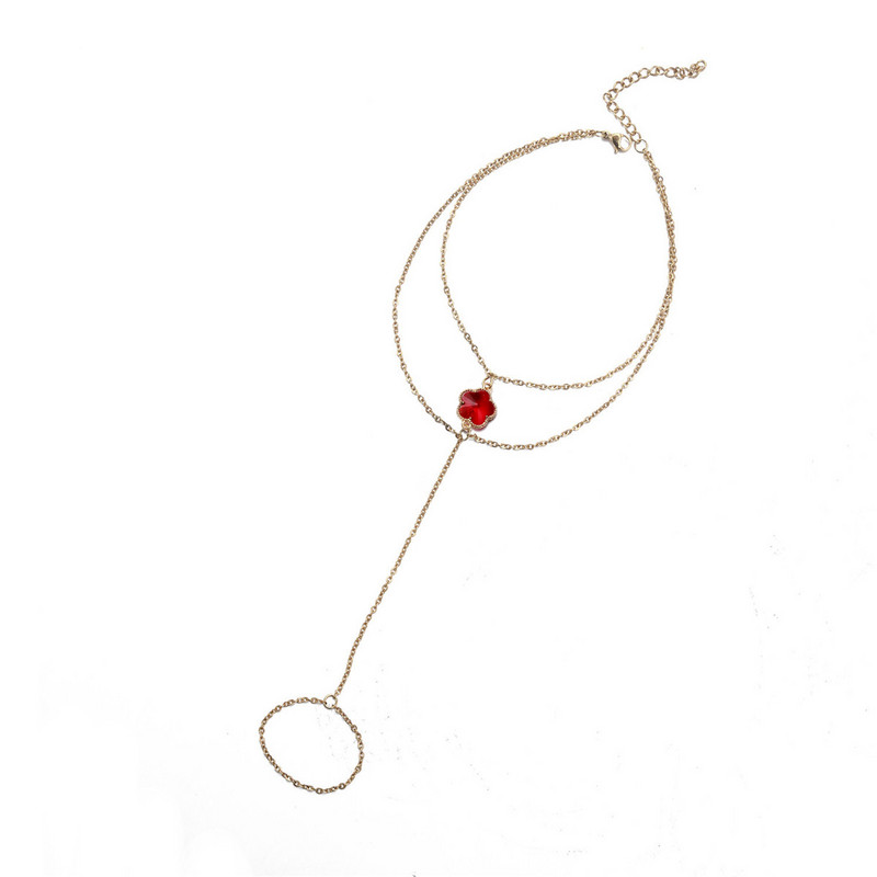 MinaMaMa Novi stil od nehrđajućeg čelika s kristalnim cvijetom za noge za žene Ljetne sandale za bose noge Nakit za noge s lančićima