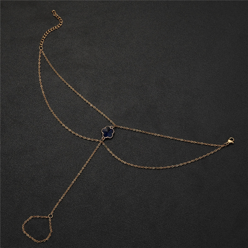 MinaMaMa Novi stil od nehrđajućeg čelika s kristalnim cvijetom za noge za žene Ljetne sandale za bose noge Nakit za noge s lančićima