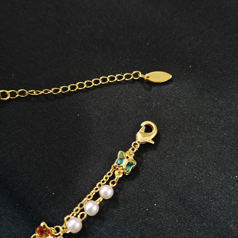 Jauna pēdu modes divslāņu pentagrammas pērļu kalnu strēles tendence divslāņu rokassprādze sieviešu rokassprādze pludmalē basām kājām