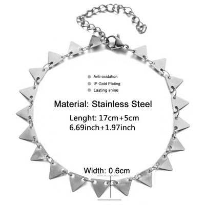 Αξεσουάρ κοσμήματα ποδιών παραλίας MinaMaMa Μονόστρωμα από ανοξείδωτο ατσάλι με δίσκο καρδιών με παγιέτες για γυναίκες με αλυσίδα ποδιών