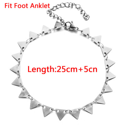 Αξεσουάρ κοσμήματα ποδιών παραλίας MinaMaMa Μονόστρωμα από ανοξείδωτο ατσάλι με δίσκο καρδιών με παγιέτες για γυναίκες με αλυσίδα ποδιών