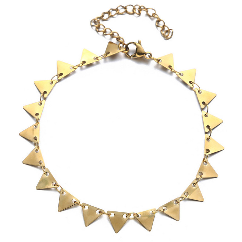 Αξεσουάρ κοσμήματα ποδιών παραλίας MinaMaMa Μονόστρωμα από ανοξείδωτο ατσάλι με δίσκο καρδιών με παγιέτες για γυναίκες με αλυσίδα ποδιών