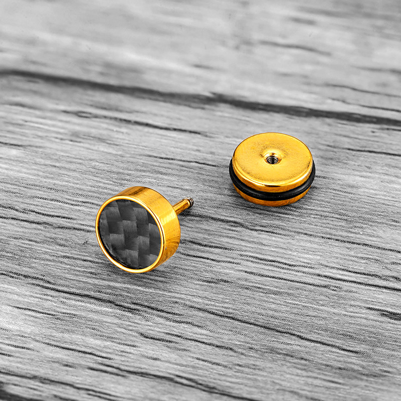 1 tk Korea moevõrest titaanist terasest kõrvaklapid meestele, naisele, lihtsad trendikõrvarõngad mustvalged süsinikkiust augustatud kõrvad