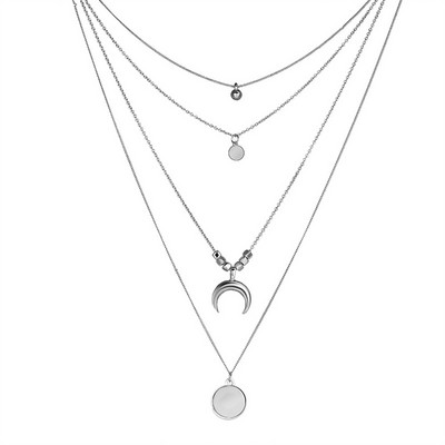 Crystal Circon Heart Star žavus sluoksnių pakabukų karolių rinkinys moteriškas žavesys Madingi kvadratiniai Kalnų krištolo moteriški vintažiniai papuošalai