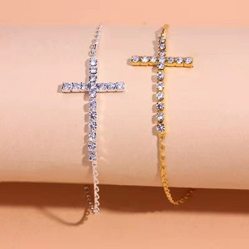 New Fashion Simple Hot Selling Rhinestone Cross Anklet Καλοκαιρινό κομψά δημιουργικά ποδαράκια για γυναίκες Δώρο κοσμήματα με αλυσίδα ποδιών