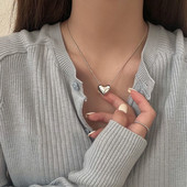 Vintage Love Heart Kaklo pakabukas moterims Madinga Estetinė Aukso Spalva Metalinė Grandininė Apykaklė Choker Vakarėlis Papuošalai Gimtadienio dovanos