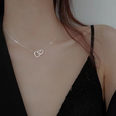 Vintage Love Heart Kaklo pakabukas moterims Madinga Estetinė Aukso Spalva Metalinė Grandininė Apykaklė Choker Vakarėlis Papuošalai Gimtadienio dovanos