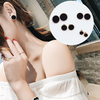 Ανδρικά σκουλαρίκια από ατσάλι τιτανίου Στρογγυλά σκουλαρίκια σταγόνας λαδιού για γυναίκες Μόδα κοσμήματα από ανοξείδωτο ατσάλι Punk Classic Pop Ear