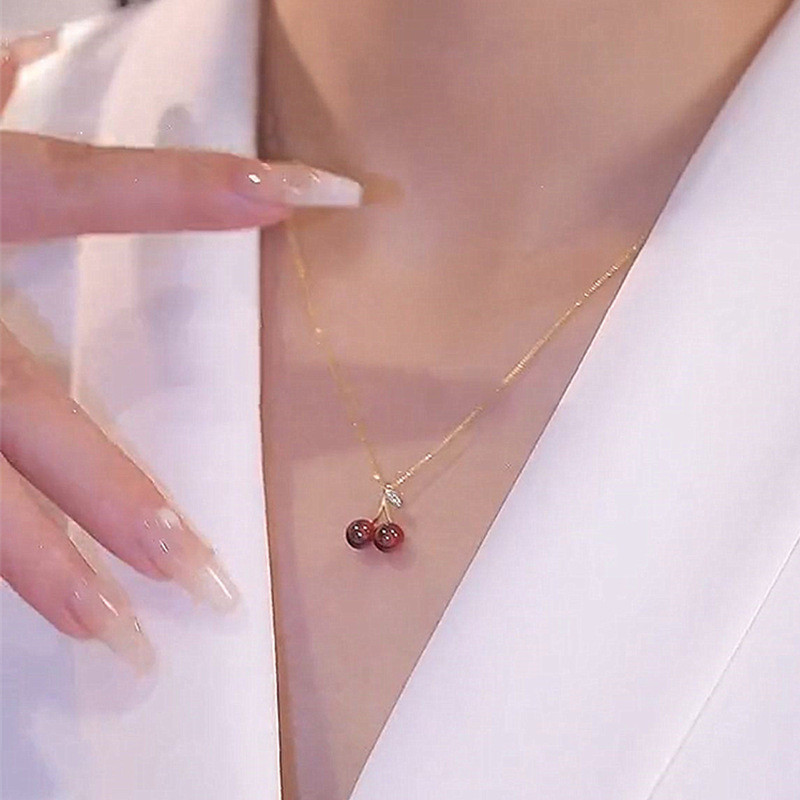 Naujas vyno raudonos vyšnios aukso spalvos pakabukas karoliai moterims asmenybei madingi karoliai vestuviniai papuošalai gimtadienio dovanos