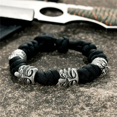 MKENDN Põhjala mereröövlite käevõrud, meeste õues kootud pael, ellujäämisnöör, antiikne viikingid, sõdalane helmed, punk ehted, kingitus