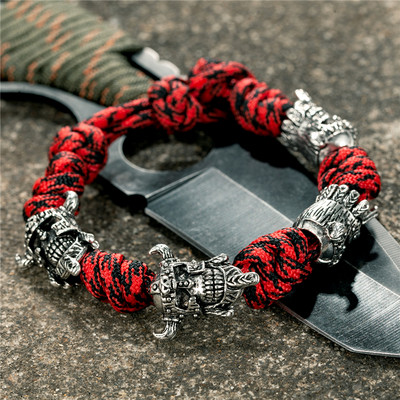 MKENDN Põhjala mereröövlite käevõrud, meeste õues kootud pael, ellujäämisnöör, antiikne viikingid, sõdalane helmed, punk ehted, kingitus