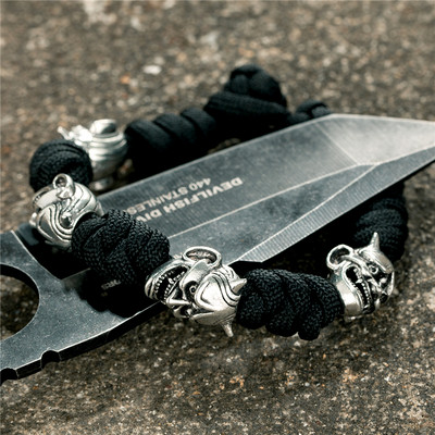 MKENDN Põhjala mereröövlite käevõrud, meeste õues kootud pael, ellujäämisnöör, antiikne viikingid, sõdalane helmed, punk ehted, kingitus