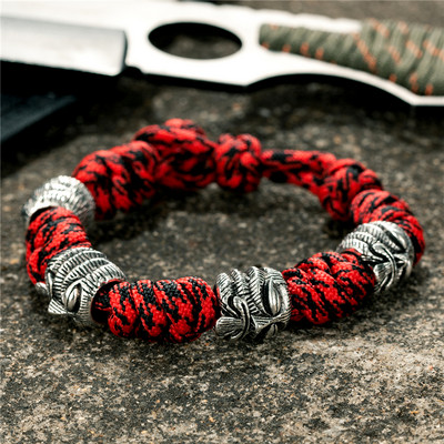 MKENDN Põhjala mereröövlite käevõrud, meeste õues kootud pael, ellujäämisnöör, antiikne viikingid, sõdalane helmed, punk ehted, kingitus