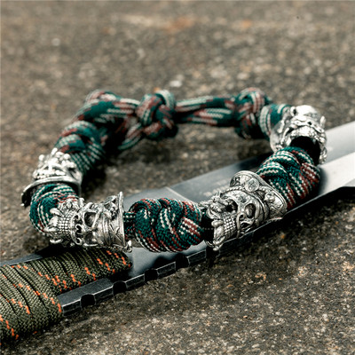 MKENDN Põhjala mereröövlite käevõrud, meeste õues kootud pael, ellujäämisnöör, antiikne viikingid, sõdalane helmed, punk ehted, kingitus