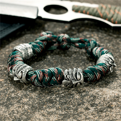 MKENDN Põhjala mereröövlite käevõrud, meeste õues kootud pael, ellujäämisnöör, antiikne viikingid, sõdalane helmed, punk ehted, kingitus