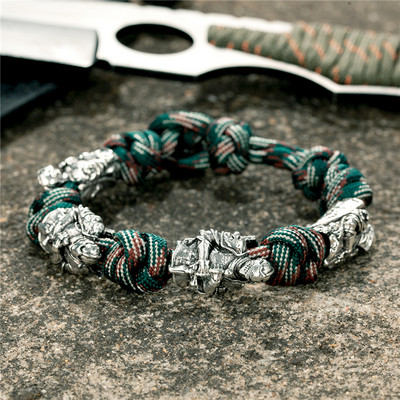 MKENDN Põhjala mereröövlite käevõrud, meeste õues kootud pael, ellujäämisnöör, antiikne viikingid, sõdalane helmed, punk ehted, kingitus