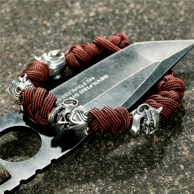 MKENDN Põhjala mereröövlite käevõrud, meeste õues kootud pael, ellujäämisnöör, antiikne viikingid, sõdalane helmed, punk ehted, kingitus