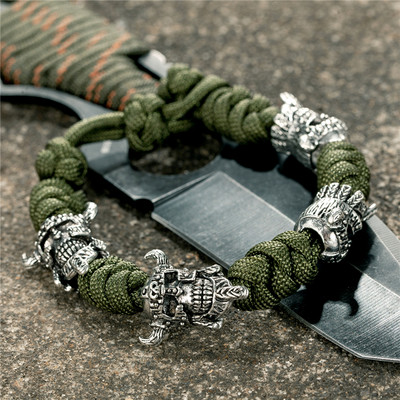 MKENDN Põhjala mereröövlite käevõrud, meeste õues kootud pael, ellujäämisnöör, antiikne viikingid, sõdalane helmed, punk ehted, kingitus