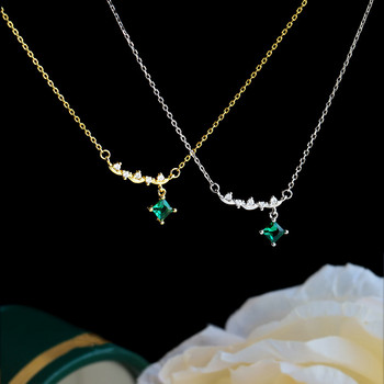 Δημοφιλές λαμπερό κρεμαστό κρεμαστό πράσινο κρύσταλλο Κολιέ κολιέ τσόκερ για γυναίκες Μόδα κοσμήματα Δώρο γενεθλίων γάμου