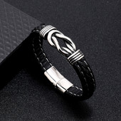 Punk vīriešu ādas rokassprādze noņemama magnēta sprādze Hiphop rokassprādze Homme dāvana viņam Vintage rotaslietas aksesuāri Pulsera Hombre