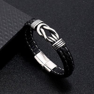 Пънк мъжка кожена гривна Подвижна магнитна катарама Hiphop Braclet Homme Подарък за него Винтидж аксесоари за бижута Pulsera Hombre