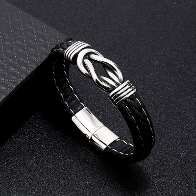 Punk vīriešu ādas rokassprādze noņemama magnēta sprādze Hiphop rokassprādze Homme dāvana viņam Vintage rotaslietas aksesuāri Pulsera Hombre