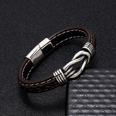 Punk vīriešu ādas rokassprādze noņemama magnēta sprādze Hiphop rokassprādze Homme dāvana viņam Vintage rotaslietas aksesuāri Pulsera Hombre