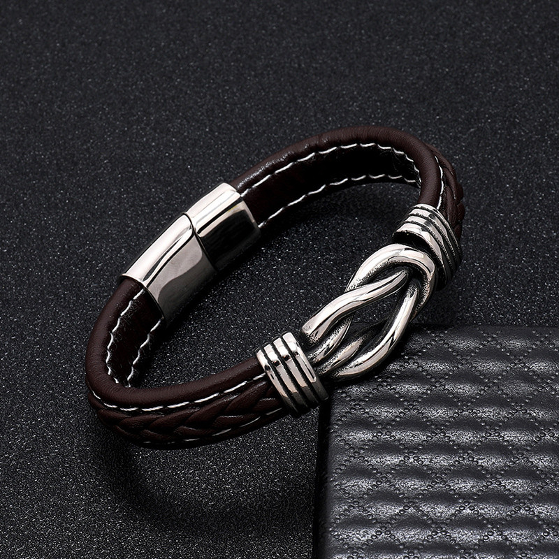 Punk vyrų odinė apyrankė Nuimama magnetinė sagtis Hiphop Braclet Homme Dovana Jam Senoviniai papuošalai Priedai Pulsera Hombre