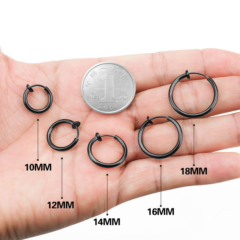 2Gb Mazas stīpas atsperu ausu klipšu auskari sievietēm vīriešiem nerūsējošā tērauda nesāpīgi bez caurduršanas Stealth viltus ausu rotaslietas 8-16mm