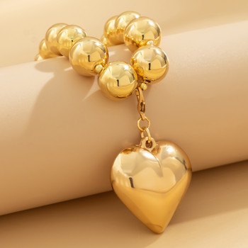 Μεγάλη αλυσίδα με χάντρες CCB με αποσπώμενη καρδιά μενταγιόν κολιέ για γυναίκες Μοντέρνο γυναικείο γιακά με χάντρες στο λαιμό Αξεσουάρ Δώρα