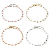 1 τμχ Ανοξείδωτο Ατσάλι Πολύχρωμο Σμάλτο Γούρια Βραχιόλι Γυναικείο με Αλυσίδες Ποδιών Κοσμήματα για πάρτι μήκους 24 εκ.