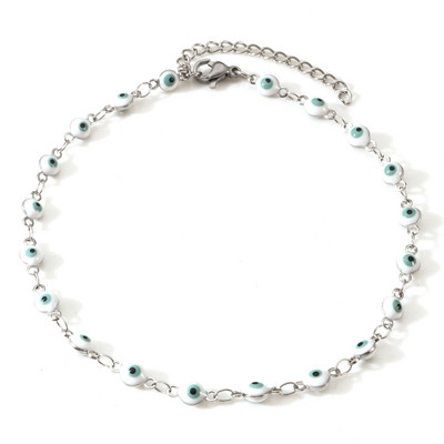 1 τμχ Ανοξείδωτο Ατσάλι Πολύχρωμο Σμάλτο Γούρια Βραχιόλι Γυναικείο με Αλυσίδες Ποδιών Κοσμήματα για πάρτι μήκους 24 εκ.