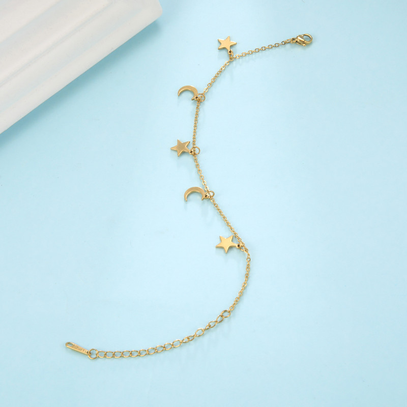 Lucktune nerūdijančio plieno drugelio kulkšnys moterims Tobillera Crystal Star Moon sandalai kojų grandinėlė paplūdimio aksesuarai Boho papuošalai