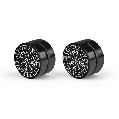 1 pár gótikus viking rúnák fülbevaló férfi fiúknak rock punk rozsdamentes acél farkasfejű iránytű kelta csomós fülbevaló