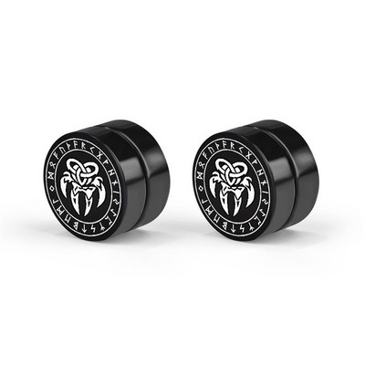 1 pár gótikus viking rúnák fülbevaló férfi fiúknak rock punk rozsdamentes acél farkasfejű iránytű kelta csomós fülbevaló