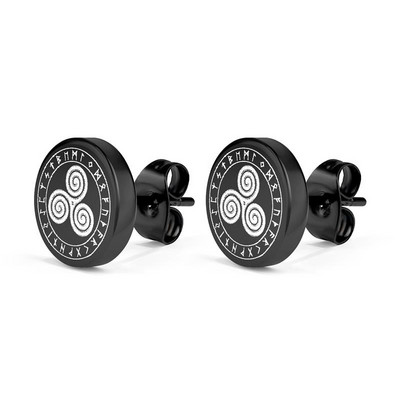 1 pár gótikus viking rúnák fülbevaló férfi fiúknak rock punk rozsdamentes acél farkasfejű iránytű kelta csomós fülbevaló