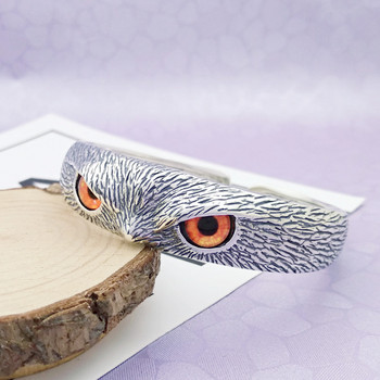Red Eye Owl Ανδρικό βραχιόλι με μανσέτα ρετρό ασημί χρώμα Βραχιόλι ποδηλάτου ιππασίας Μόδα Casual κοσμήματα Δώρο