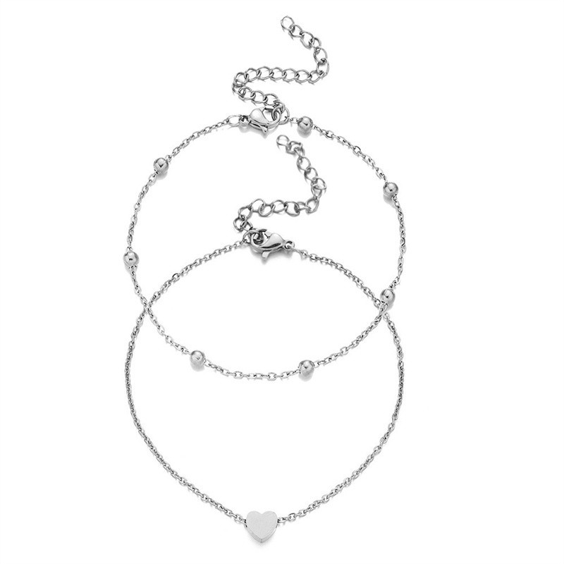 Bohemiškos moteriškos kulkšnių apyrankės sluoksniuotos širdies kulkšnys Vasaros paplūdimio virvutės kulkšnių apyrankės ant pėdos kulkšnių apyrankės moterims kojų grandinėlės papuošalai