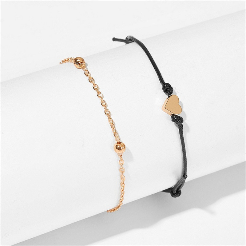 Bohemiškos moteriškos kulkšnių apyrankės sluoksniuotos širdies kulkšnys Vasaros paplūdimio virvutės kulkšnių apyrankės ant pėdos kulkšnių apyrankės moterims kojų grandinėlės papuošalai