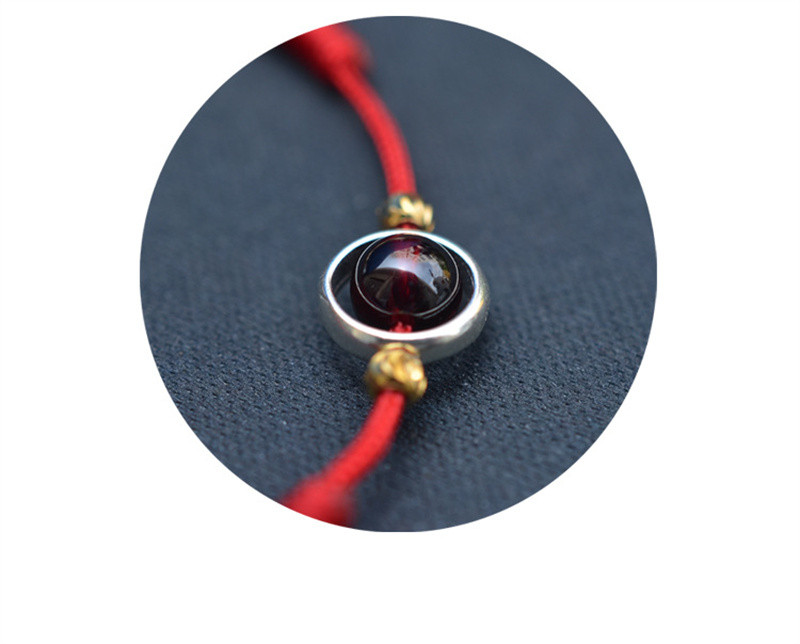 Γυναικείο ποδαράκι με φυσικές χάντρες γρανάτης Χειροποίητο υφαντό κόκκινο σχοινί Αλυσίδες ποδιών Ρυθμιζόμενο μέγεθος Γυναικείο δώρο