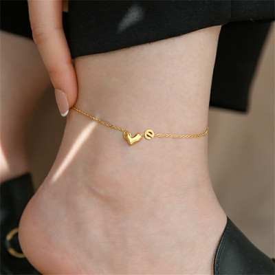 Ribbon Bow Beach jalavõru naistele Kihiline armastussüdame pahkluu käevõru roostevabast terasest tüdrukule Tobillera suvised aksessuaarid jalalink