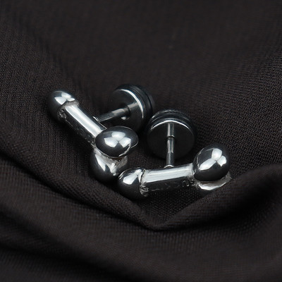 Punk roostevabast terasest pealuu skelett kõrvarõngad kuunaastud Serpentine ehted meeste ja naiste ehete komplekt