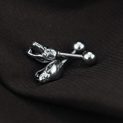 Punk roostevabast terasest pealuu skelett kõrvarõngad kuunaastud Serpentine ehted meeste ja naiste ehete komplekt