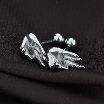 Punk roostevabast terasest pealuu skelett kõrvarõngad kuunaastud Serpentine ehted meeste ja naiste ehete komplekt