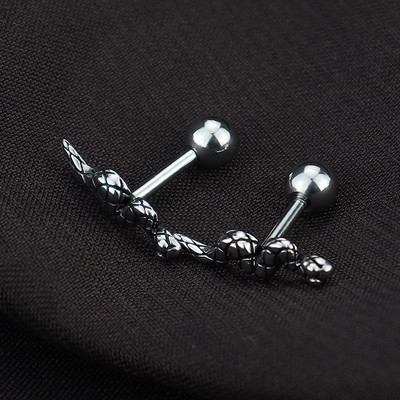 Punk roostevabast terasest pealuu skelett kõrvarõngad kuunaastud Serpentine ehted meeste ja naiste ehete komplekt