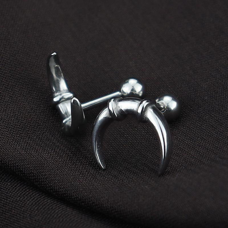 Punk roostevabast terasest pealuu skelett kõrvarõngad kuunaastud Serpentine ehted meeste ja naiste ehete komplekt