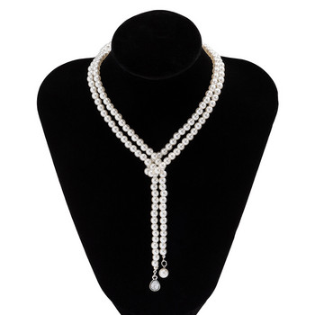 Trend Κομψό Κοσμήματα Γάμου Κρεμαστό Κολιέ Μεγάλο Πέρλες Κρύσταλλο Γυναικείο Μόδα Λευκή Απομίμηση Περλ Τσόκερ Κολιέ N0379