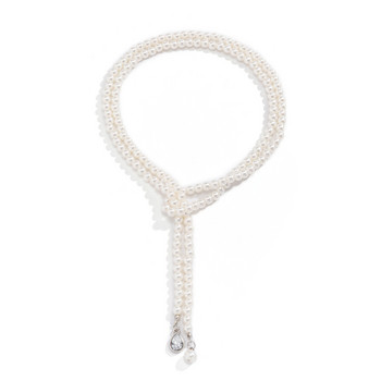 Тенденция Елегантни бижута Сватбена Голяма перлена кристална висулка Колие за жени Модна бяла имитация на перли Колье Колие N0379