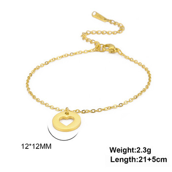 Kkjoy Fashion Χρυσό Χρώμα Ανοξείδωτα Ανοξείδωτα Χάλυβα Καλοκαιρινό Στρογγυλό Κοίλο Love Heart Ankles για Γυναικεία κοσμήματα Δώρο για Γυναίκα Χονδρική
